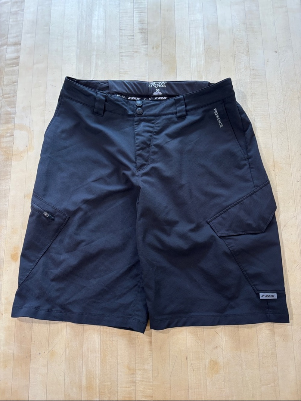 Fox Racing Mens Size 36 Ranger Black Mountain Bike Shorts Stretch Ripstop Fabric